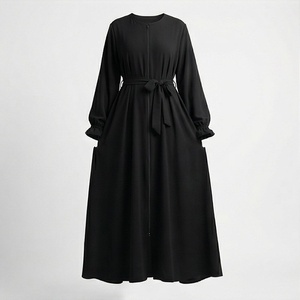 2025 OEM Kimono Outwear Abaya High Stretch Soft Thicker Polyester Fabric Muslim Women V Neck Long Sleeve Party Ramadan Wedding - Product Image 1