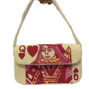 Sac de rangement moderne et artistique en perles, sac à bandoulière motif vélo, sac à main de soirée brodé, sac à bandoulière tendance, vente en gros - Product Image 5