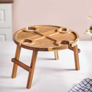 <b>Top</b> Selling Wooden Round Serving Tray Stand Home <b>Wedding</b> Decor Food Fruits Display Tray Wooden Tea Coffee Serving Flatware Trays - Product Image 3