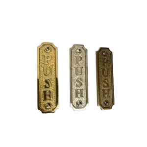 Plaque de porte ronde en laiton poli plaqué or de qualité supérieure, décoration élégante pour la maison et le bureau - Product Image 2