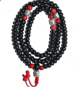 Mala de oración de 108 cuentas de hueso negro - Product Image 1