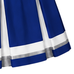 Jupe de cheerleading plissée bleu roi avec bordure à rayures blanches, uniforme de performance athlétique pour femmes et filles, tenue d'équipe - Product Image 5
