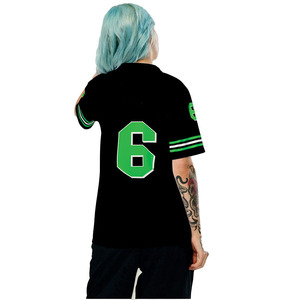 Maillot de football américain personnalisé vert et noir en mesh, unisexe, respirant, col en V, uniforme d'équipe, vêtements de sport légers, tenue de football - Product Image 3