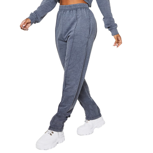 Women's High Waist Fleece <b>Harem</b> Pants Solid Color Elastic Waist Loose Fit Full Length Casual Sweatpants Autumn Wear - Product Image 1