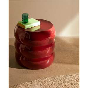 Tabouret Tambour en Métal Personnalisable pour Intérieur/Extérieur, Finition Brillante, Robuste, Décoratif, Rouge, Table d'Appoint en Fer, Prix Usine - Product Image 1