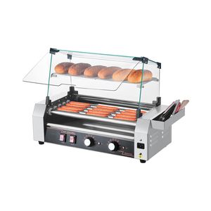 Macchina Commerciale per Hot Dog con 5 Rulli in Acciaio Inox, Doppia Temperatura, 750W, Metodo Doppio di Cottura a Bollitura e Griglia - Product Image 5