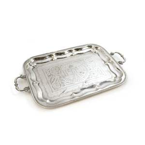 Plateau de service rectangulaire en aluminium moulé à haute demande avec poignée pour la maison et la restauration – Idéal pour servir des collations et des boissons - Product Image 3