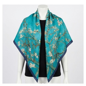 Women's Square <b>Silk</b> Scarf Digital Print Floral Elegant Multi-Functional Outdoor Fashion Accessory All Seasons Polyester - Product Image 1