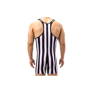 Combinaison de compression en spandex rayée pour homme, débardeur respirant à col en V, vêtements de sport décontractés - Product Image 3