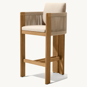 Ensemble de table de bar de jardin en teck et rotin moderne et luxueux, meubles d'extérieur durables pour la cour et le parc - Soria - Product Image 4