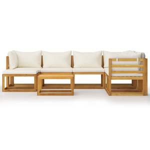 Juego de Muebles de Jardín de 8 Piezas en Madera de Acacia Sólida Color Crema y Tela - Product Image 3
