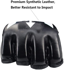 Gants professionnels de boxe et MMA demi-doigt en cuir PU avec service OEM - Product Image 4