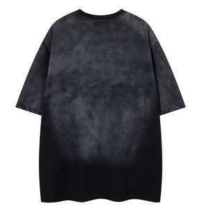 T-shirts pour hommes en coton épais 240g, personnalisés, effet délavé à la pierre, noirs, effet délavé à l'acide, vierges, coupe oversize vintage - Product Image 2