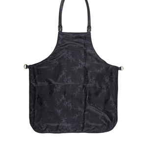 Capa de Peluquería de Poliéster Resistente al Agua con Diseño Floral Negro para Uso en Salón de Belleza - Product Image 1