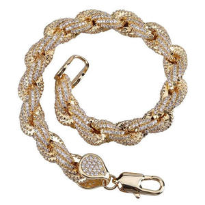 La Mejor Pulsera de Cadena de Cuerda con Moissanita Redonda Iced Out para Hombre, Colección de Joyería de Lujo VVS Oro Estilo Hip Hop - Product Image 6