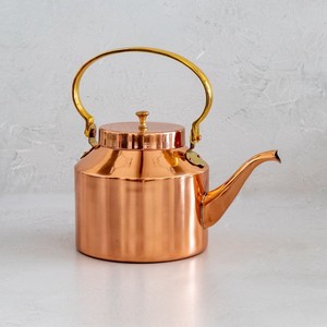 Hervidor de Cobre Puro con Acabado Mate y Asa Curva, Olla Tradicional Hecha a Mano para Calentar Agua, para Uso en la Cocina y Decoración - Product Image 2