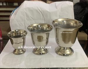 Juego de Enfriador de Champán Plateado Pulido de Primera Calidad, Elegante Enfriador de Vino con Pedestal, Artículos para Fiestas de Boda, Cubos para Vino - Product Image 4