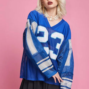 เสื้ออเมริกันฟุตบอลแบบสั่งทำจากโรงงาน ระบายอากาศได้ดี เสื้อเจอร์ซีย์ตาข่ายแบบยูนิเซ็กซ์ คอวี สายปรับได้ ป้องกันรังสียูวี - Product Image 1