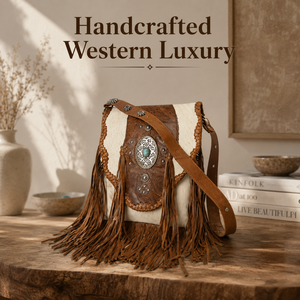 Western Cowhide Fringe Crossbody Bag Genuine Leather Western Boho Shoulder Purse Vintage Cowgirl Sling <b>Handbag</b> Women Single - Product Image 3