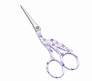 Ciseaux de broderie DIY style grue florale lavande, ciseaux de couture de précision en acier inoxydable 4,5 pouces multi-usages - Product Image 4