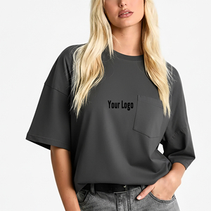 เสื้อยืดผู้หญิงคอตตอน 100% ขายส่ง เสื้อยืดลำลองฤดูร้อน น้ำหนัก 220 กรัม แขนสั้น คอกลม เป็นมิตรกับสิ่งแวดล้อม พร้อมลายปัก - Product Image 6