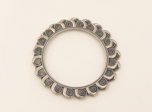 DIVYORO Classic Brass <b>Copper</b> Alloy Oxidized Plated Women's Wedding Filigree Textured <b>Bangle</b> - Product Image 1