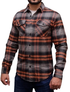 Chemise-veste à carreaux pour homme avec boutons-pression, en flanelle épaisse 100% coton, infroissable, écologique, décontractée, surchemise de printemps - Product Image 4