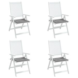 Ensemble de 4 coussins de chaise d'extérieur en tissu Oxford gris, en mousse et fibre, au design durable et confortable - Product Image 4