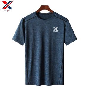 T-shirt pour homme à col rond tendance, impression numérique personnalisée, couleur unie, sans marque, tissu tricoté doux, 100% coton, coupe ample - Product Image 5