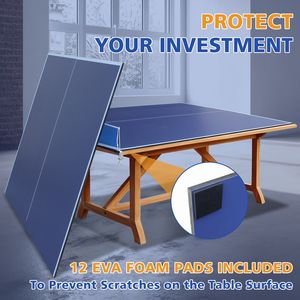 Mesa de Ping Pong Plegable y Portátil de 8 pies, Tamaño Mediano, Color Azul, para Juegos en Interiores - Product Image 5