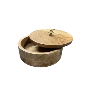 Mango Wood Eco-Friendly Chapati <b>Box</b> for Keeping Rotis Fresh & Warm Country Style for Kitchen Dining Parties <b>Weddings</b> - Product Image 1