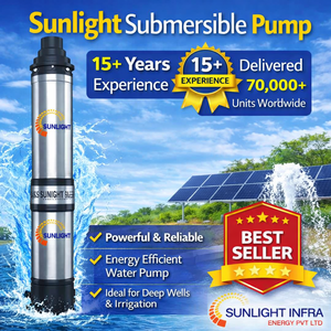 ปั๊มน้ำพลังงานแสงอาทิตย์แบบจุ่มใต้น้ำแรงดันสูง SUNLIGHT INFRA ENERGY 1 แรงม้า ถึง 10 แรงม้า สำหรับการเกษตร พร้อมตัวควบคุม MPPT - Product Image 2