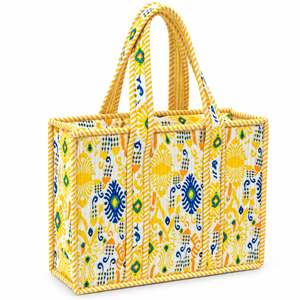 Floral Panelled Tote <b>Bag</b> <b>Patchwork</b> Classic Style Zipper Closure Large Capacity Fashion Shopping <b>Bag</b> All Seasons Customized Color - Product Image 1