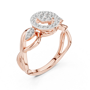 Bague en or jaune 14 carats avec diamant rond cultivé en laboratoire pour femmes |   Vêtements de mariée |   Nouveau diamant cultivé - Product Image 6