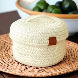 Cesta de Almacenamiento Tejida a Mano con Cuerda de Algodón, Ecológica, Moderna y Elegante, para Ropa, Mantas, Juguetes y Uso Decorativo - Product Image 4