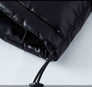 Manufacturer Custom Brand Shiny Puffer Jacket Winter Padded <b>Coat</b> <b>Bubble</b> <b>Coat</b> Unisex Zip up Outdoor Black Windbreaker Down Jacket - Product Image 2