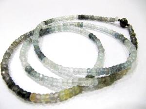 Collier en pierres précieuses d'aigue-marine naturelle, facettes rondes, 4-5 mm, fermoir magnétique - Product Image 3
