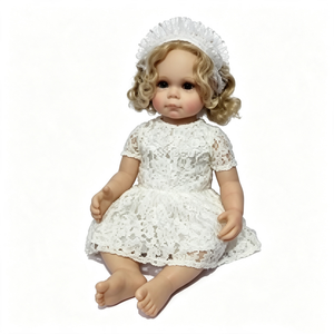 Poupée bébé réaliste en vinyle sur mesure, poupée reborn réaliste, poupée reborn aux cheveux blonds bouclés - Product Image 2