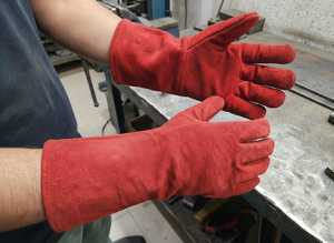 Gants de soudage en cuir personnalisés avec protection thermique, résistants, ignifuges, pour travaux MIG TIG, sacs et étuis de travail LWG-0015 - Product Image 1