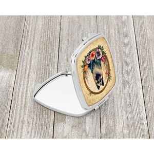 Keeshond Flowers Compact Travel <b>Makeup</b> <b>Mirror</b> Folding Handheld Pocket Decorative <b>Mirror</b> <b>for</b> Women and Girls Gift - Product Image 2