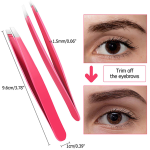 Ensemble de pinces à sourcils de haute qualité, couleur rose, métal acier, 9 pièces, pour usage domestique et professionnel. - Product Image 3