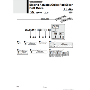ผลิตภัณฑ์กระบอกสูบ LEL25MT-400C-S31N ระบบนิวเมติกส์ SMC - Product Image 2
