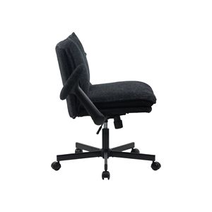 Sedia da Ufficio con Telaio Incrociato e Rotelle, Design Ergonomico a Gambe Incrociate, Braccioli Pieghevoli, Seduta Ampia Imbottita - Product Image 6