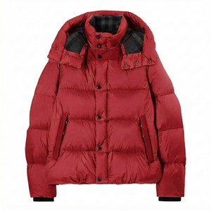 New Plus Size Men's Hooded Windproof Breathable Woven Varsity Puffer Jackets Stand Front Padded <b>Lightweight</b> Outdoor Winter <b>Coats</b> - Product Image 5