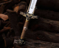Conan Barbarian 5160 Kohlenstoffstahl Mittelalterliche Atlantische Requisiten-Axt Schwert HRC 58-60 Full-Tang-Griff Camping Bowie Messer OEM
