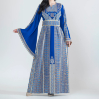 Robe Abaya Thobe pour femmes, élégante, style moyen-oriental, vêtement modeste, en viscose, avec perles, coupe ample, longueur cheville, col.