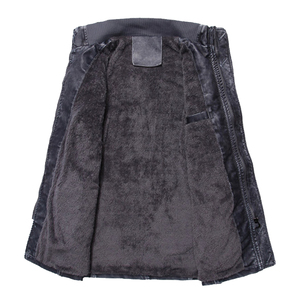 Wholesale Men Genuine Premium <b>Leather</b> Slim Fit Biker Style <b>Winter</b> Fashion Motorcycle <b>Jacket</b> Windproof Waterproof Sheep Stand - Product Image 2