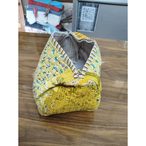 Vintage Patchwork Cotton Cosmetic Bag Small Zipper Closure Portable Multicolor Floral Patterned Pouch gift - Product Image 2