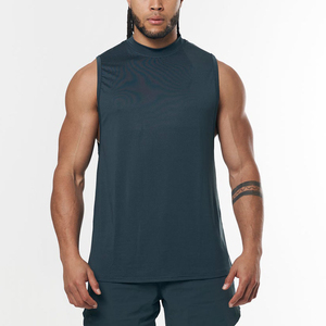 Custom Logo <b>Men</b> Tank Tops Eco-Friendly Anti-UV Quick Dry Breathable Knitted Sporty <b>Singlet</b> Gym Workout Tops Customized Fabric - Product Image 6
