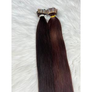 Extensions à bandes adhésives Anh Hair A21 sans couture, lisses comme des baguettes, en cheveux humains vierges vietnamiens doublement étirés, brun chocolat, vente en gros - Product Image 5